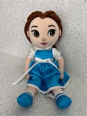 Disney Store Beauty & the Beast 13" Belle Beanbag Plush Doll, Blue Dress